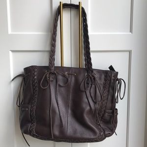 Nordstrom western style brown leather tote